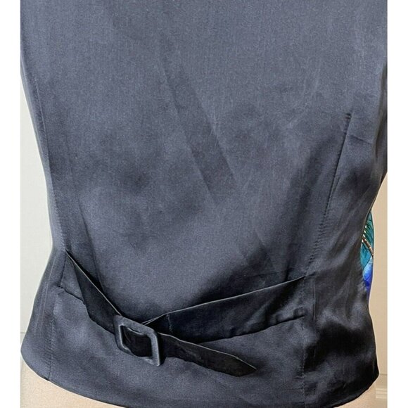 Nicole Miller Vintage Silk Vest Small – Tropical Antigua Print Travel Theme 90s - Picture 15 of 16